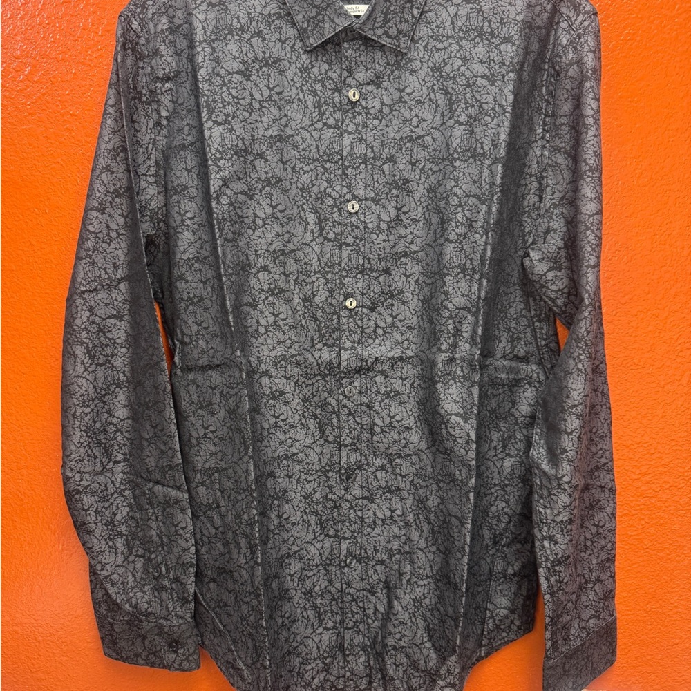 Calvin Klein Black Patterned Casual Shirt